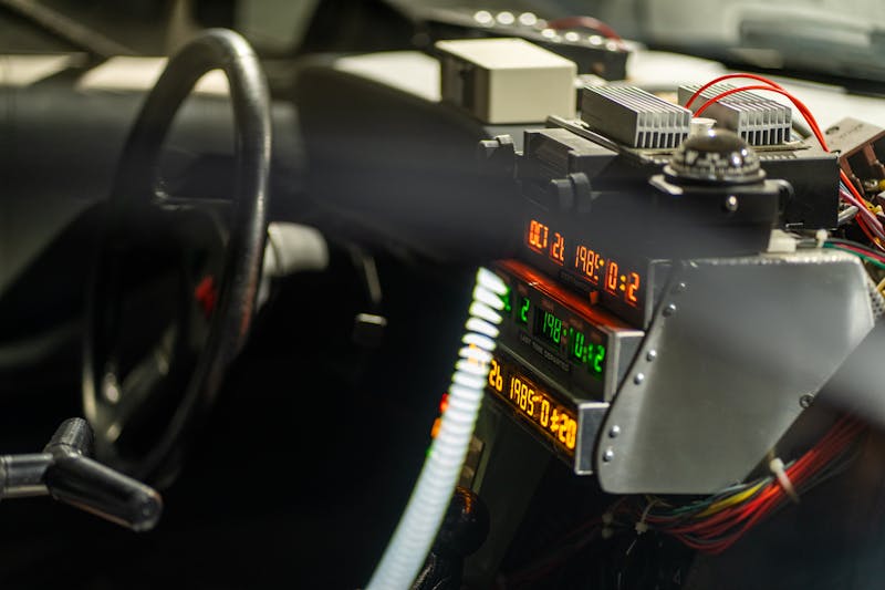 Futuristic car dashboard with technology