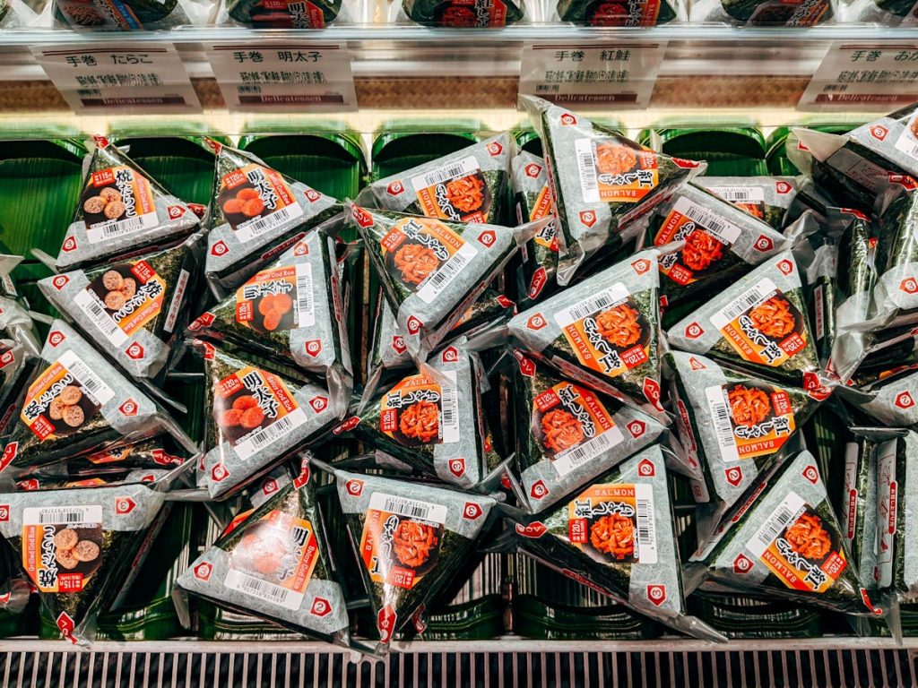 Packaged onigiri on store shelf - Japonity