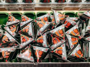 Packaged onigiri on store shelf - Japonity