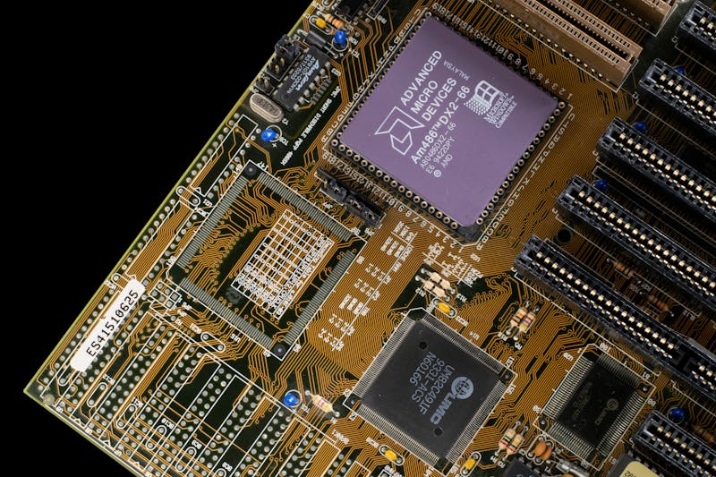 Microchip processor close-up photography