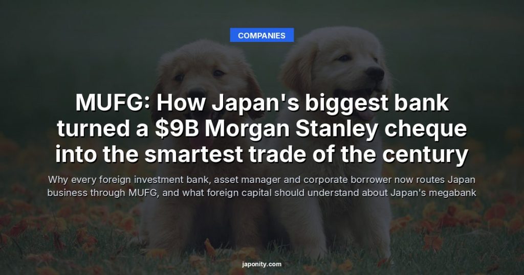 MUFG: How Japan's biggest bank turned a $9B Morgan Stanley cheque into the smartest trade of the century