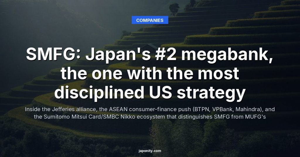 SMFG: Japan's #2 megabank, the one with the most disciplined US strategy