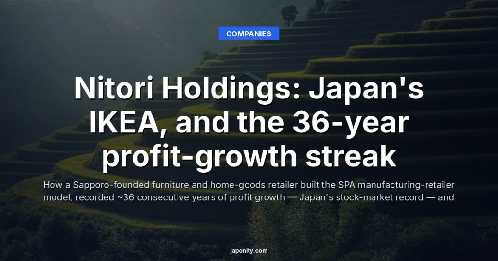 Nitori Holdings: Japan's IKEA, and the 36-year profit-growth streak