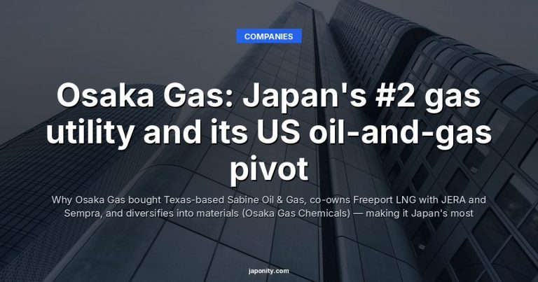 Osaka Gas: Japan's #2 gas utility and its US oil-and-gas pivot
