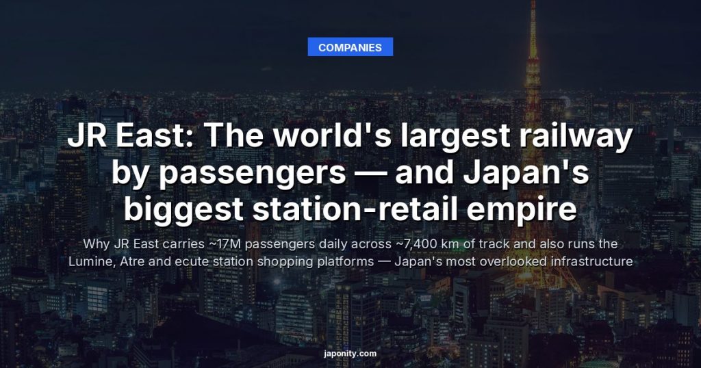JR East: The world's largest railway by passengers — and Japan's biggest station-retail empire