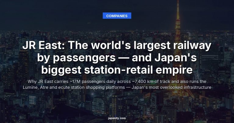 JR East: The world's largest railway by passengers — and Japan's biggest station-retail empire