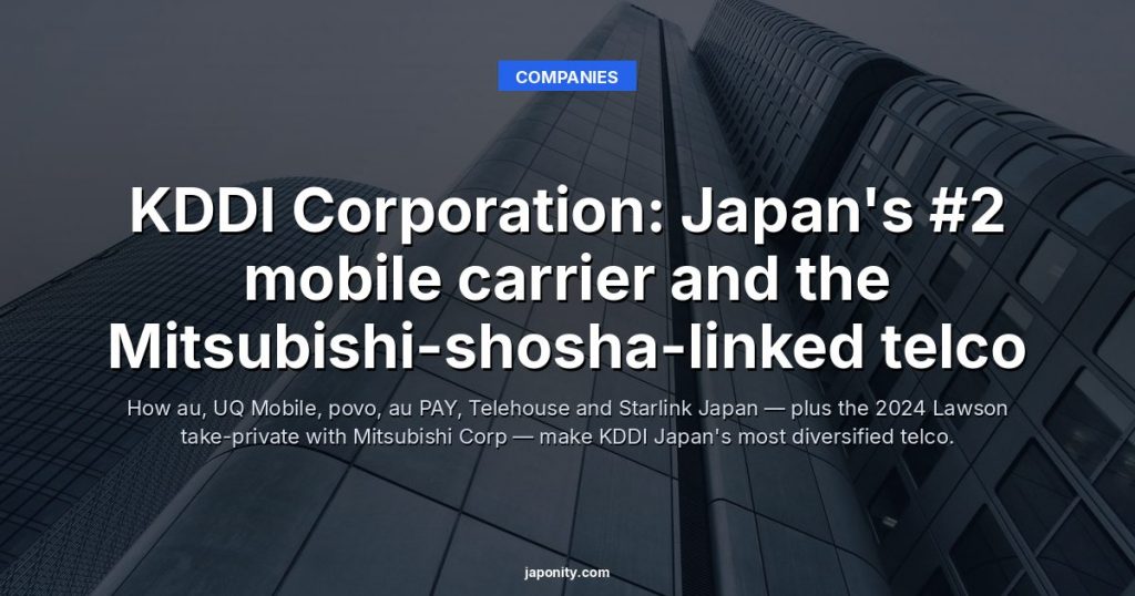 KDDI Corporation: Japan's #2 mobile carrier and the Mitsubishi-shosha-linked telco
