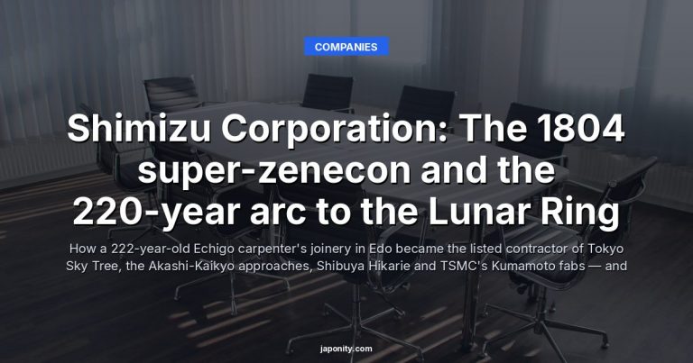 Shimizu Corporation: The 1804 super-zenecon and the 220-year arc to the Lunar Ring