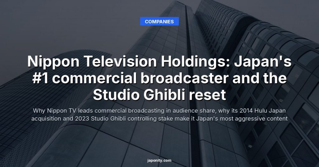 Nippon Television Holdings: Japan's #1 commercial broadcaster and the Studio Ghibli reset