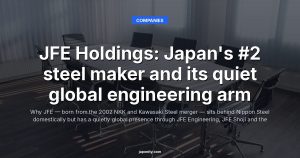 JFE Holdings: Japan's #2 steel maker and its quiet global engineering arm