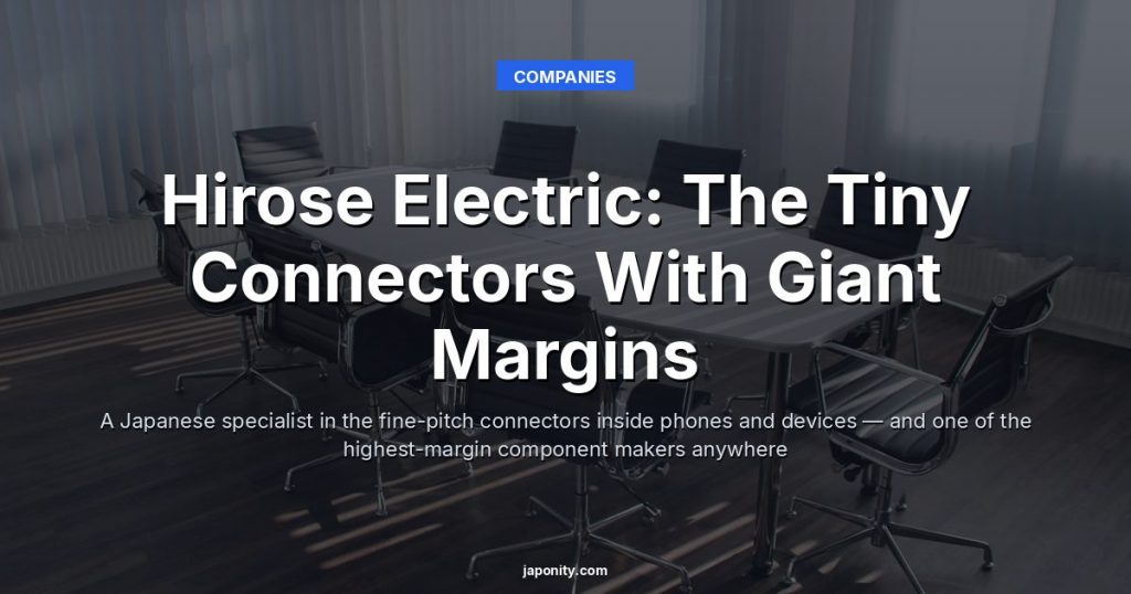 Hirose Electric: The Tiny Connectors With Giant Margins